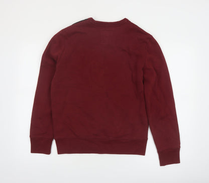Hollister Men's Burgundy Logo Sweatshirt XS Crew Neck Pullover