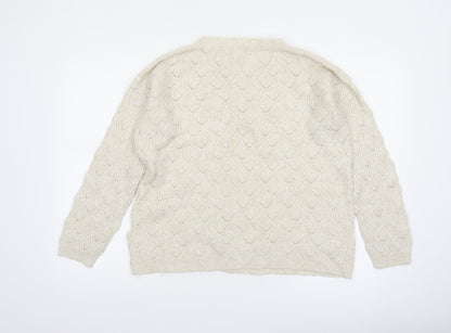 Fat Face Women's Ivory Cable-Knit Pullover Jumper Size 10