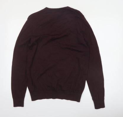 Marks and Spencer Men’s Brown Merino Wool V-Neck Jumper M