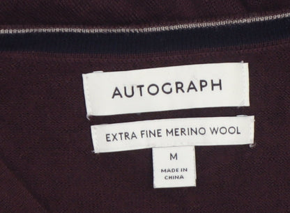Marks and Spencer Men’s Brown Merino Wool V-Neck Jumper M