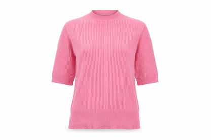 Marks & Spencer Women's Pink Mock Neck Ribbed Knit Top Size 10