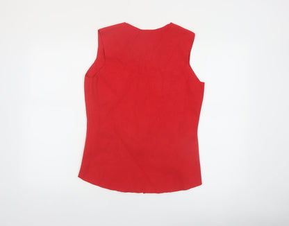 Marks and Spencer Womens Red Sleeveless Button Blouse M