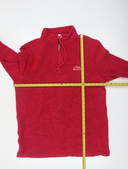 Weird Fish Men's Red 1/4 Zip Pullover Knit Sweatshirt Size L
