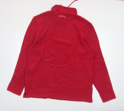 Weird Fish Men's Red 1/4 Zip Pullover Knit Sweatshirt Size L