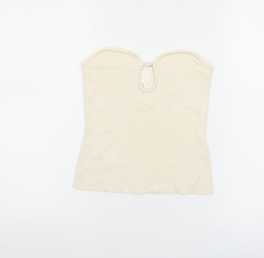 H&M Women Ivory Strapless Camisole Top Size S