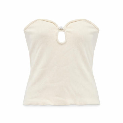 H&M Women Ivory Strapless Camisole Top Size S