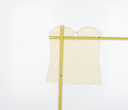 H&M Women Ivory Strapless Camisole Top Size S
