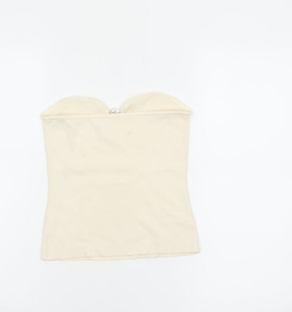 H&M Women Ivory Strapless Camisole Top Size S