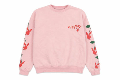 Playboy x Missguided Pink Crew Neck Sweatshirt UK 6 Women's Cotton Blend