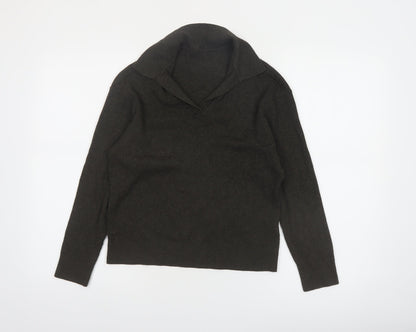 Uniqlo Womens Brown Collared Knit Pullover Jumper Size M