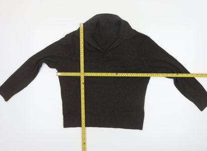 Uniqlo Womens Brown Collared Knit Pullover Jumper Size M