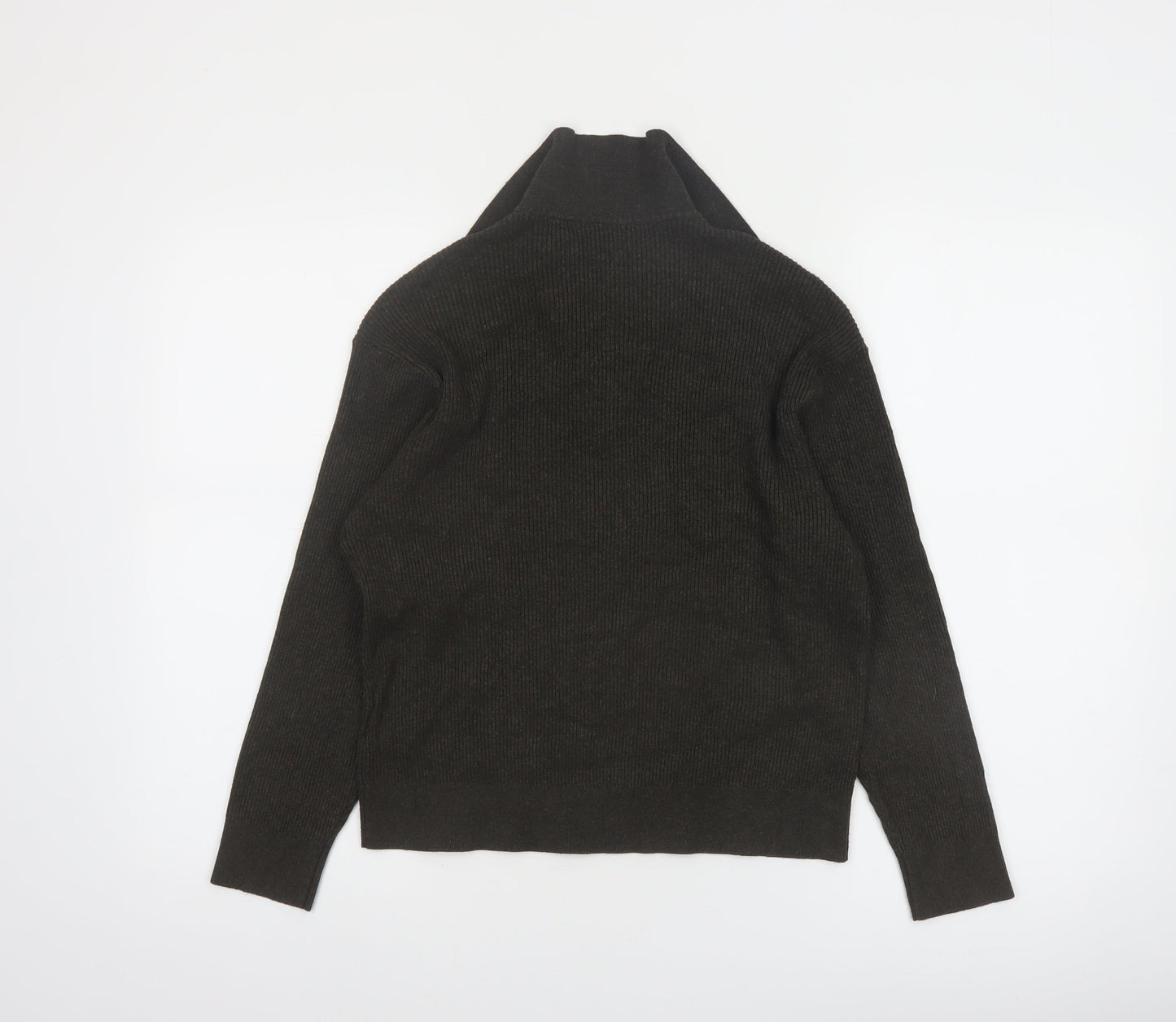 Uniqlo Womens Brown Collared Knit Pullover Jumper Size M
