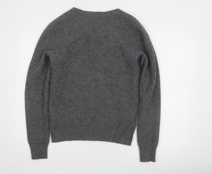 AllSaints Men's Grey Wool Blend Crew Neck Jumper Size S