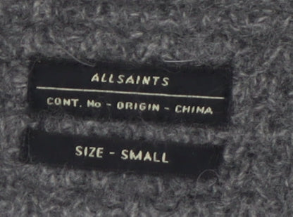 AllSaints Men's Grey Wool Blend Crew Neck Jumper Size S