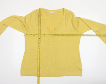 Marks and Spencer Per Una Women's Yellow Acrylic V-Neck Jumper Size 20