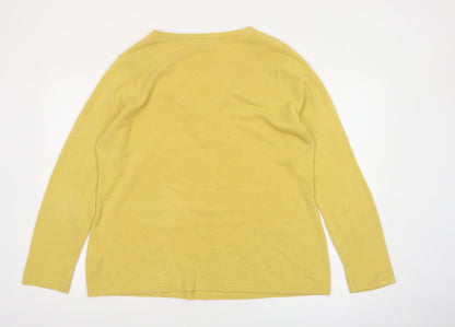 Marks and Spencer Per Una Women's Yellow Acrylic V-Neck Jumper Size 20