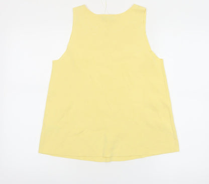 Marks and Spencer Women's Yellow Basic Tank Top Size M