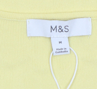 Marks and Spencer Women's Yellow Basic Tank Top Size M