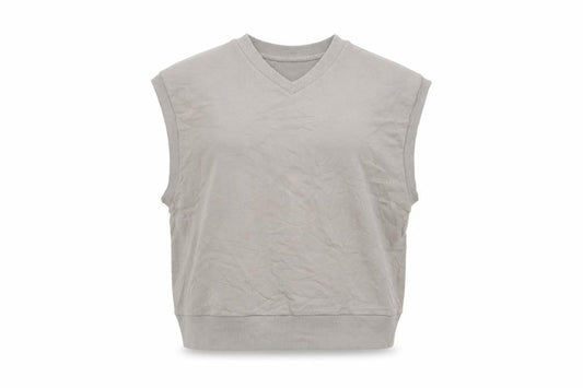 Collusion Women Beige Sleeveless Vest Hoodie Medium Cotton Casual