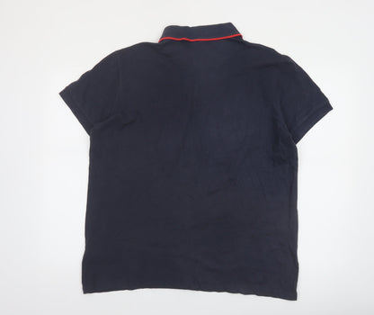 Hugo Boss Men's Blue Regular Fit Cotton Polo Shirt XL