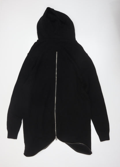 N1SQ Men's Black XL Full Zip Cotton Hoodie with Drawstring