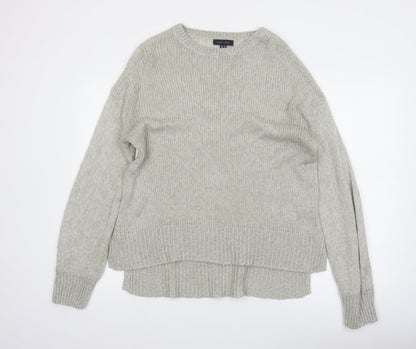 New Look Women Grey Knit Acrylic Crew Neck Pullover Jumper Size M