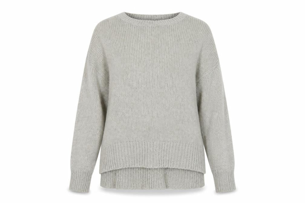New Look Women Grey Knit Acrylic Crew Neck Pullover Jumper Size M