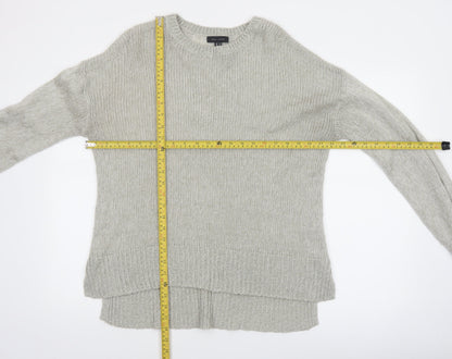 New Look Women Grey Knit Acrylic Crew Neck Pullover Jumper Size M