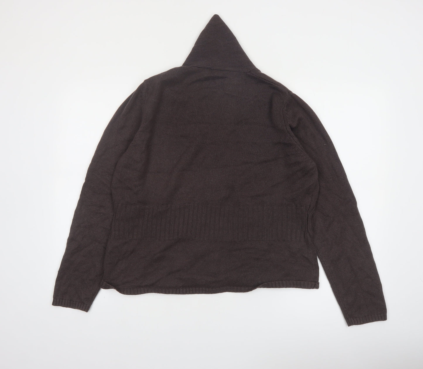 Marks and Spencer Women Brown Silk Cashmere Hooded Cardigan UK 20