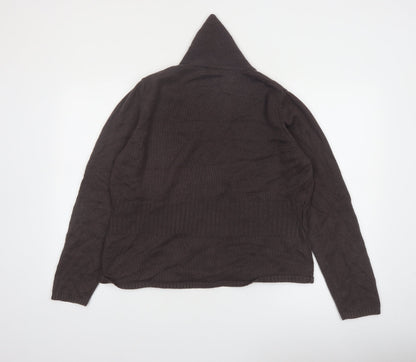 Marks and Spencer Women Brown Silk Cashmere Hooded Cardigan UK 20