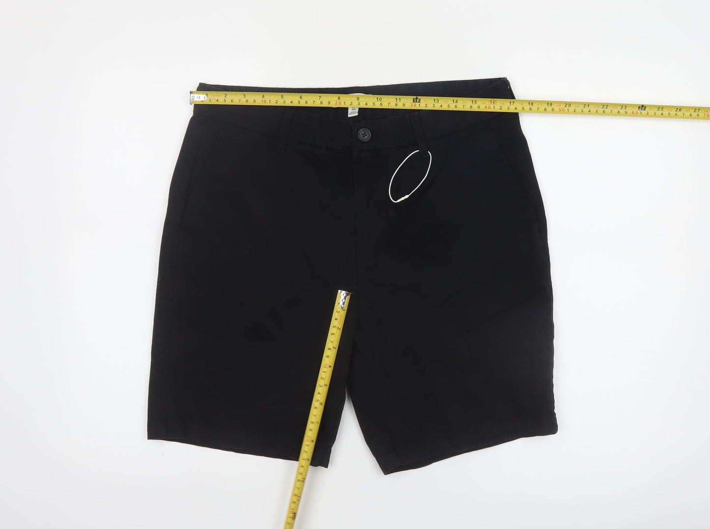 Marks and Spencer Men's Black 34 Chino Shorts Regular Fit