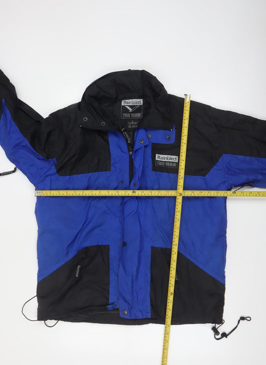 Rainbird Mens Blue Black Waterproof Hooded Windbreaker Jacket S