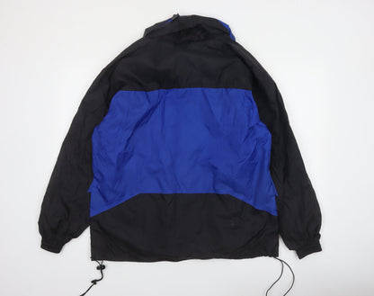 Rainbird Mens Blue Black Waterproof Hooded Windbreaker Jacket S