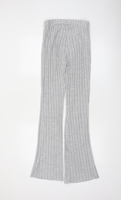 Elengatine Women’s Grey Flared Knit Trousers Size S