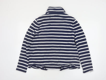 Joules Womens Navy White Striped 1/2 Zip Pullover Sweatshirt Size 10