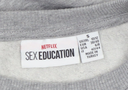 Netflix Sex Education Grey Graphic Womens Sweatshirt Size S 10-12