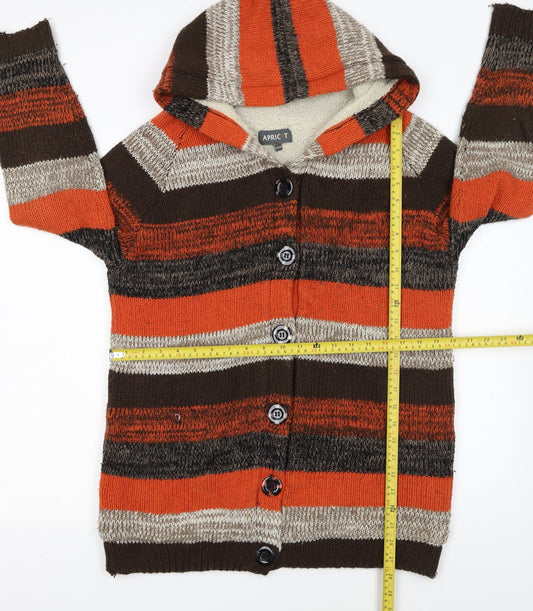Apricot Women's Multicoloured Hooded Chunky Knit Cardigan UK 8