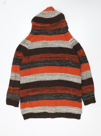 Apricot Women's Multicoloured Hooded Chunky Knit Cardigan UK 8