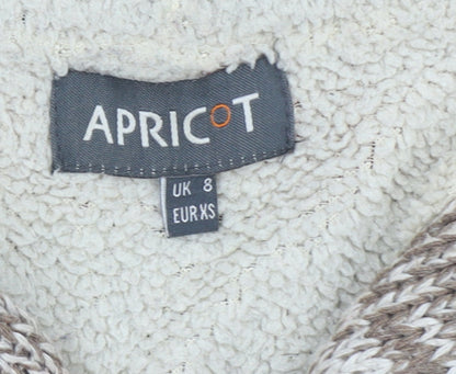 Apricot Women's Multicoloured Hooded Chunky Knit Cardigan UK 8