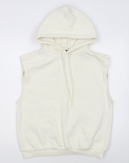 Sweaty Betty Women's Ivory Sleeveless Hoodie XS Cotton Blend