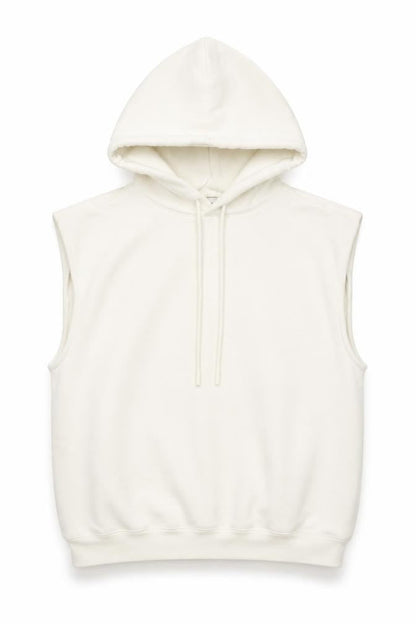 Sweaty Betty Women's Ivory Sleeveless Hoodie XS Cotton Blend