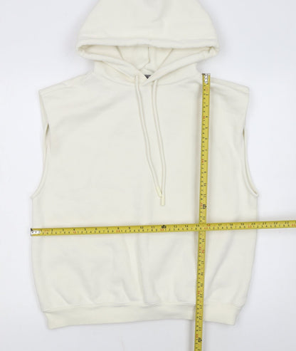 Sweaty Betty Women's Ivory Sleeveless Hoodie XS Cotton Blend
