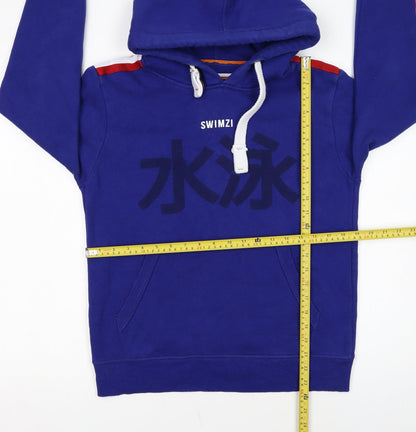 Swimzi Men’s Blue XS Pullover Hoodie Sports Graphic Cotton Mix