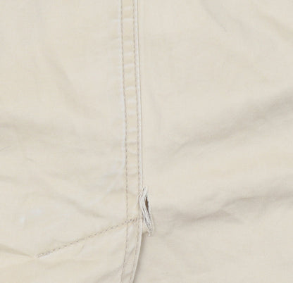 Zara Woman Beige Trench Coat Women's Size 12 Belted Cotton