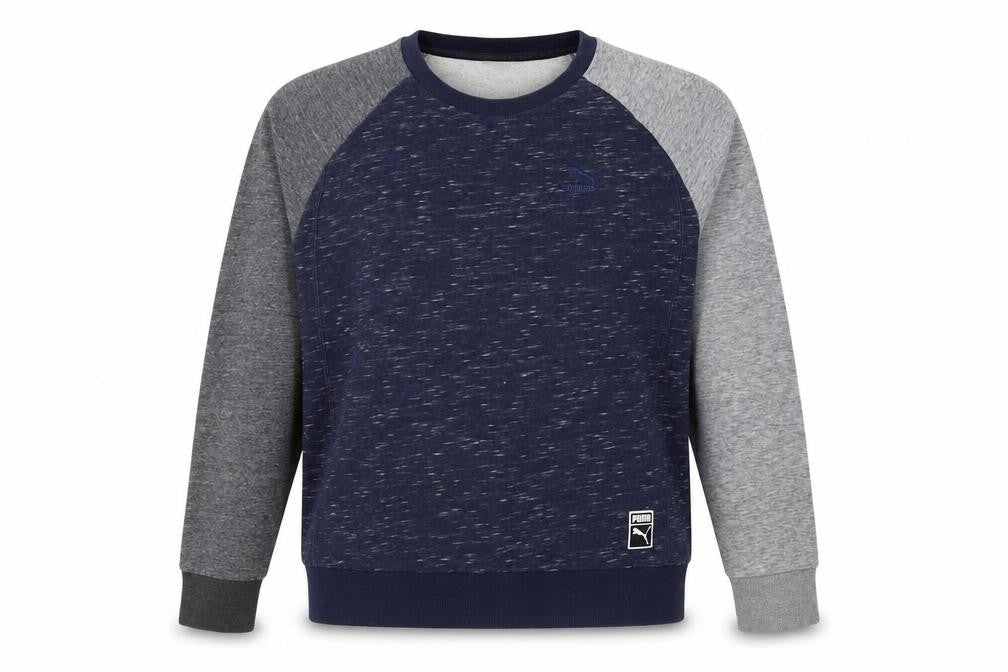 Puma Men Blue Grey Crew Neck Pullover Sweatshirt Size M
