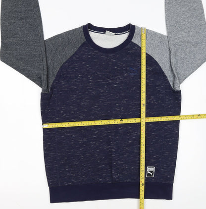 Puma Men Blue Grey Crew Neck Pullover Sweatshirt Size M