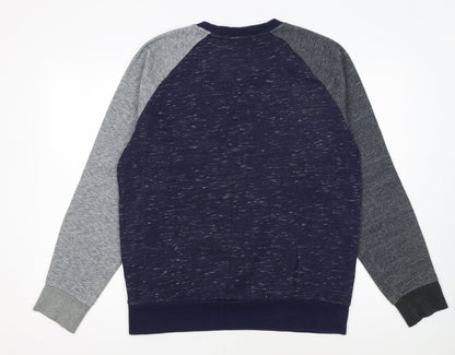 Puma Men Blue Grey Crew Neck Pullover Sweatshirt Size M