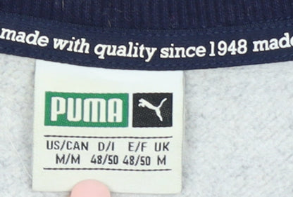 Puma Men Blue Grey Crew Neck Pullover Sweatshirt Size M
