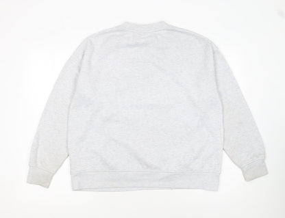 Disney Women Grey Stitch Sweatshirt Size 12/14 Crew Neck Pullover