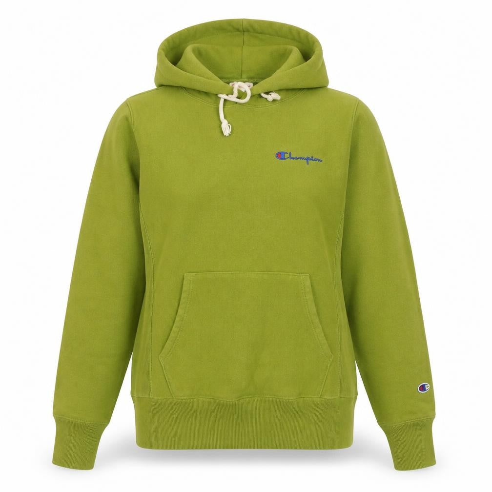 Champion Women's Green Pullover Hoodie Small Reverse Weave Warm Up